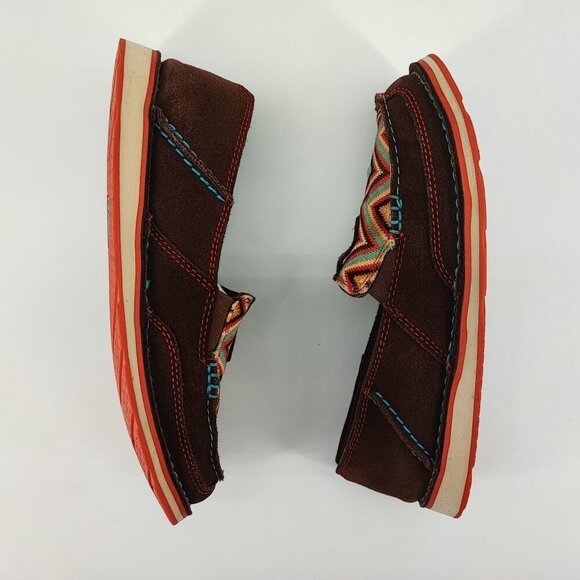 Ariat Woman's Cruiser Palm Brown Serape Leather Slip On Shoes Size 7 - Picture 5 of 8